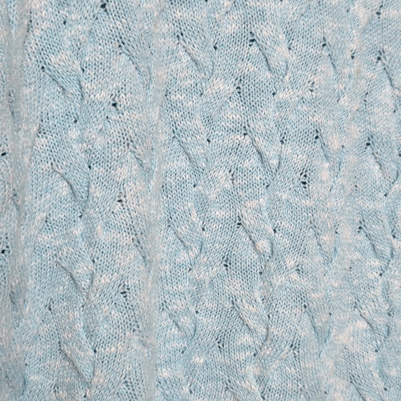 Appleseed's Light Aqua Cable Knit Crew Neck Sweater Women's Size Small - Picture 6 of 9